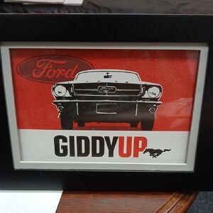 Ford Mustang Giddy Up Art in Red and Black